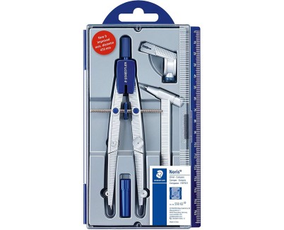 Staedtler Noris 550 02 Compas de Precision - Aguja y Mina Intercambiables - Mecanismo de Ajuste Rapido