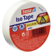 Tesa Cinta Aislante 19mm x 20m - Fabricada en PVC - Para Reparar, Aislar y Agrupar todo tipo de Cables Electricos - Color Blanco