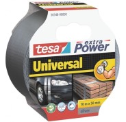 Tesa Extra Power Universal Cinta Adhesiva Multiusos 50mm x 10 Metros - Fuerte Poder de Pegado - Se Rompe Facilmente con la Mano - Resistente a la Intemperie - Color Gris