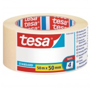 Tesa Standard Cinta de Pintor 50mm x 50m - Fabricada en Papel - Libre de Disolventes - No deja Residuos