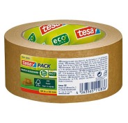 Tesa Tesapack Paper Standard Cinta Adhesiva de Papel 50mmx50m - Hecho con 56% de Materiales Biodegradables - Papel Procedente de Bosques Certificados FSCTM - Color Marron