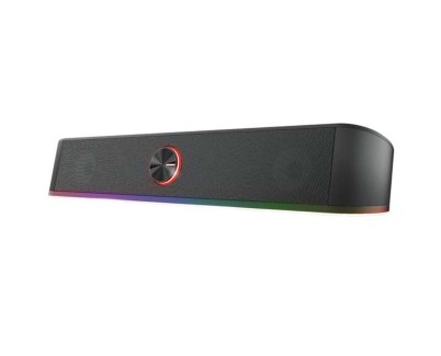 Trust GXT 619 Thorne Barra de Sonido Gaming 12W - Iluminacion RGB - Jack 3.5mm - Control de Volumen - Color Negro