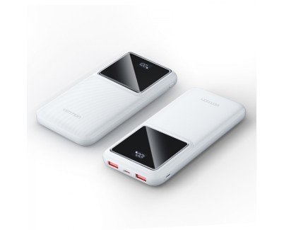 Vention Bateria Powerbank 10000mAh 22.5W USB (C+A+A) con Pantalla LED - Color Blanco