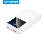 Vention Bateria Powerbank 20000mAh 22.5W USB (C+A+A) con Pantalla LED - Color Blanco