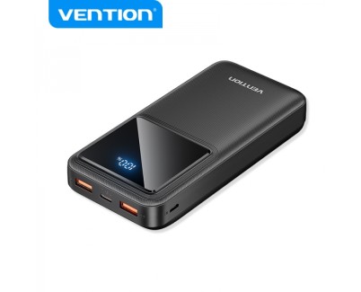 Vention Bateria Powerbank 20000mAh 22.5W USB (C+A+A) con Pantalla LED - Color Negro